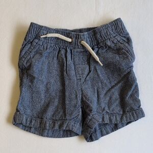 george chambray style cotton pull-on shorts blue 6-12 months baby boy